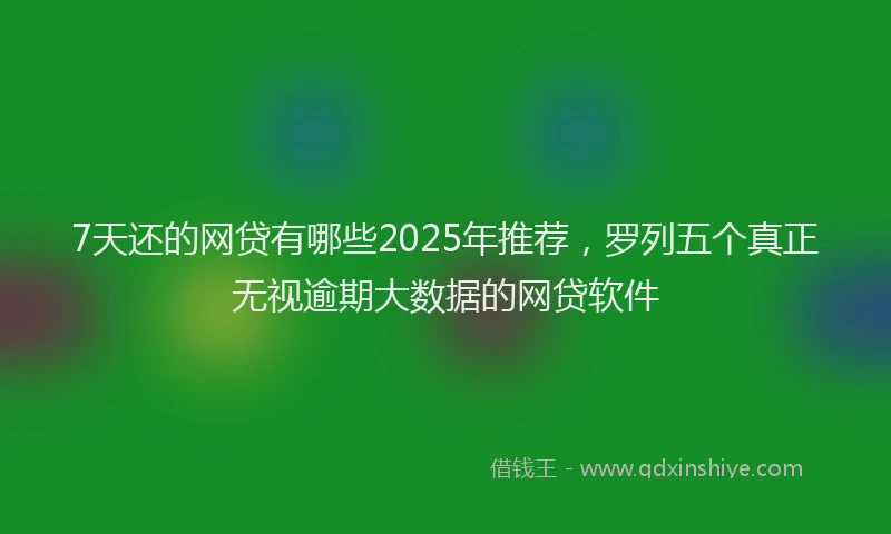 7天还的网贷有哪些2025年推荐，罗列五个真正无视逾期大数据的网贷软件