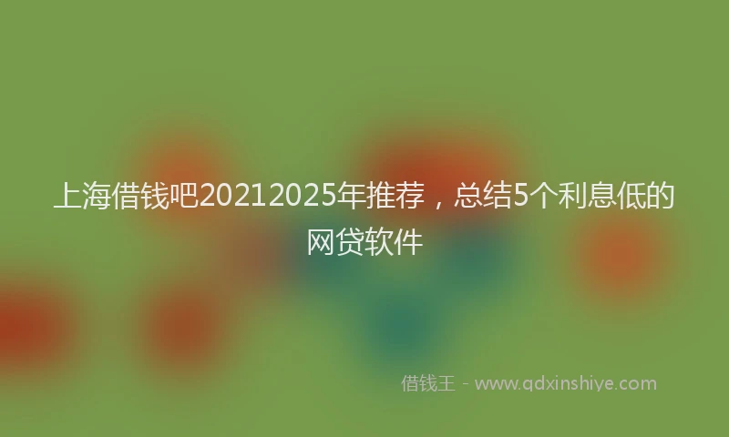 上海借钱吧20212025年推荐，总结5个利息低的网贷软件