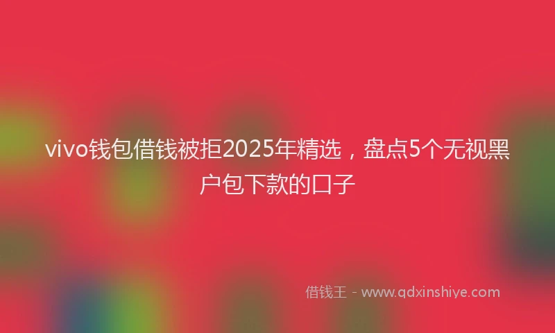 vivo钱包借钱被拒2025年精选，盘点5个无视黑户包下款的口子