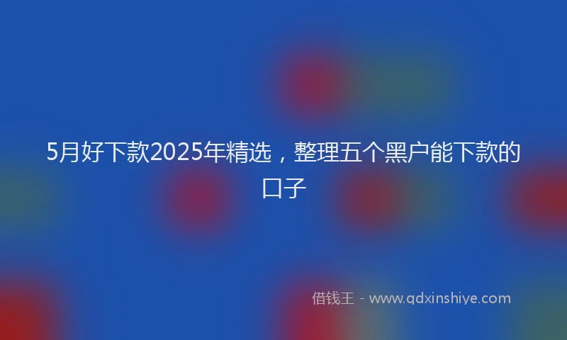 5月好下款2025年精选，整理五个黑户能下款的口子