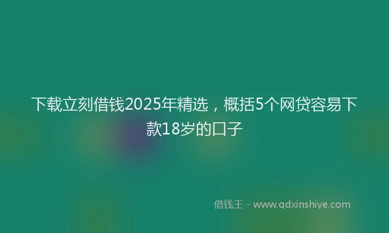 下载立刻借钱2025年精选，概括5个网贷容易下款18岁的口子
