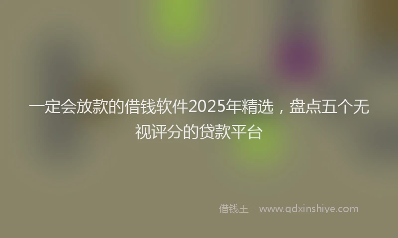 一定会放款的借钱软件2025年精选，盘点五个无视评分的贷款平台