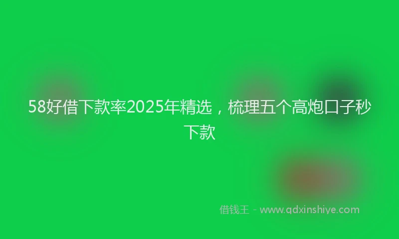 58好借下款率2025年精选，梳理五个高炮口子秒下款