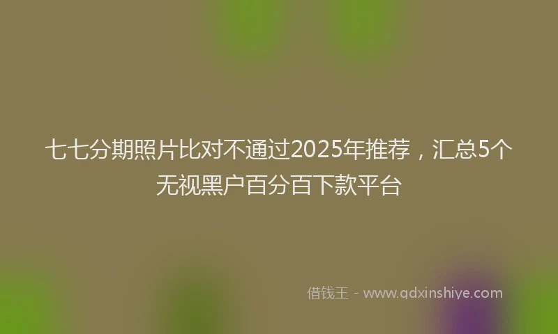 七七分期照片比对不通过2025年推荐，汇总5个无视黑户百分百下款平台