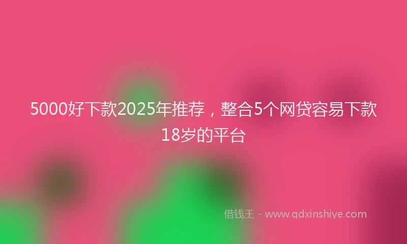 5000好下款2025年推荐，整合5个网贷容易下款18岁的平台