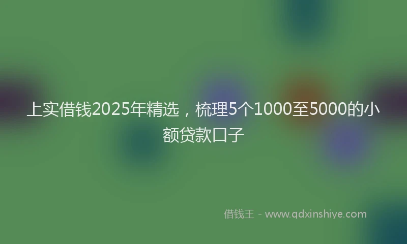 上实借钱2025年精选，梳理5个1000至5000的小额贷款口子