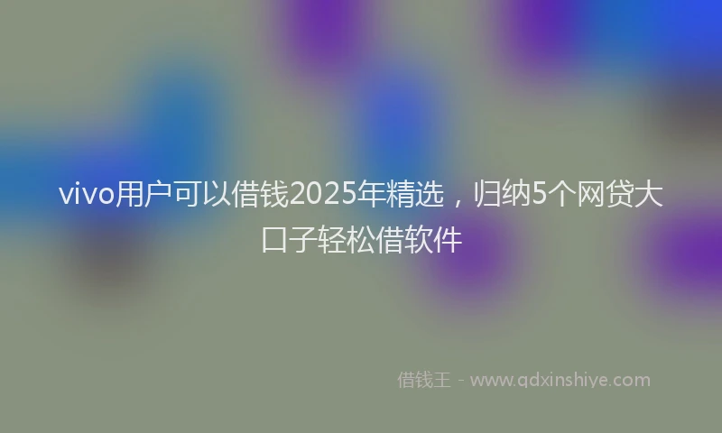 vivo用户可以借钱2025年精选，归纳5个网贷大口子轻松借软件
