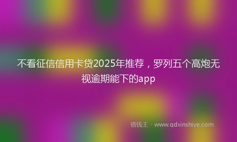 不看征信信用卡贷2025年推荐，罗列五个高炮无视逾期能下的app