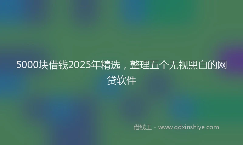 5000块借钱2025年精选，整理五个无视黑白的网贷软件