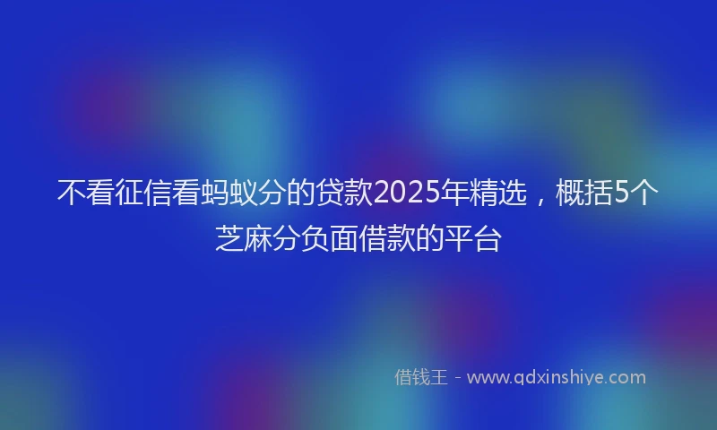 不看征信看蚂蚁分的贷款2025年精选，概括5个芝麻分负面借款的平台