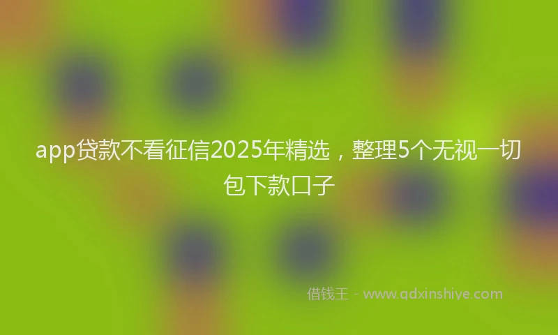 app贷款不看征信2025年精选，整理5个无视一切包下款口子