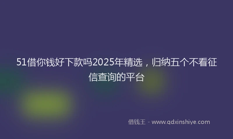 51借你钱好下款吗2025年精选，归纳五个不看征信查询的平台