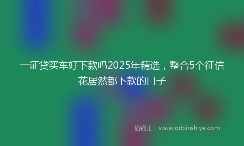 一证贷买车好下款吗2025年精选，整合5个征信花居然都下款的口子
