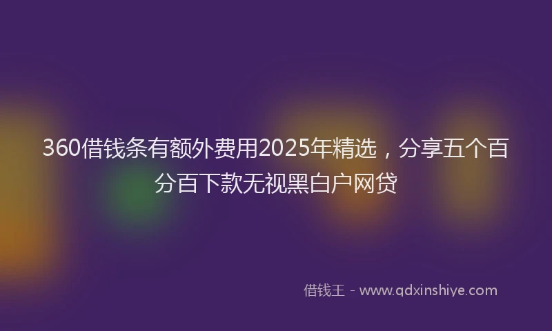 360借钱条有额外费用2025年精选，分享五个百分百下款无视黑白户网贷