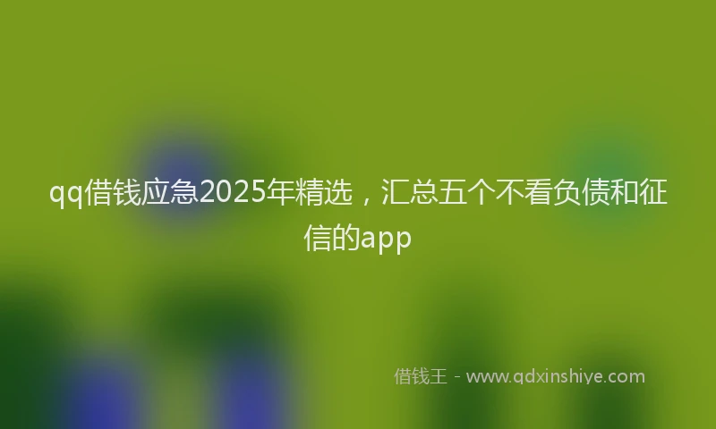 qq借钱应急2025年精选，汇总五个不看负债和征信的app
