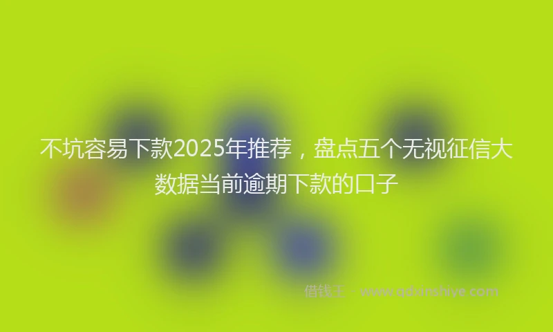 不坑容易下款2025年推荐，盘点五个无视征信大数据当前逾期下款的口子