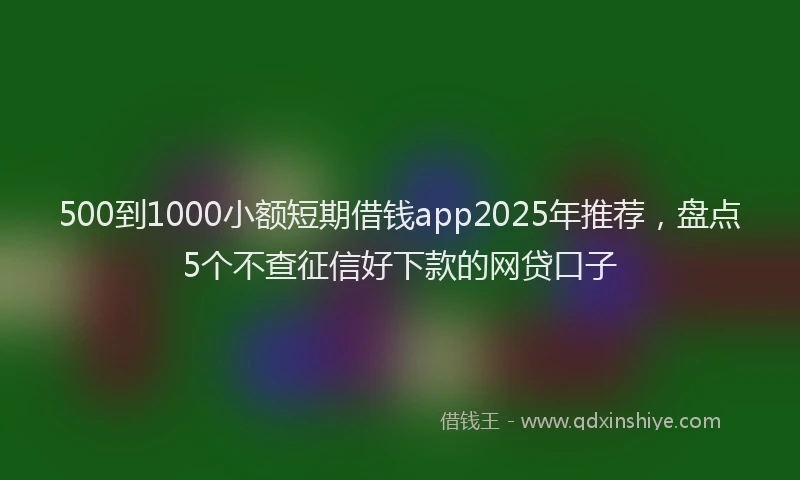 500到1000小额短期借钱app2025年推荐，盘点5个不查征信好下款的网贷口子