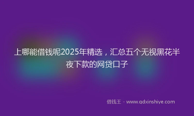 上哪能借钱呢2025年精选，汇总五个无视黑花半夜下款的网贷口子