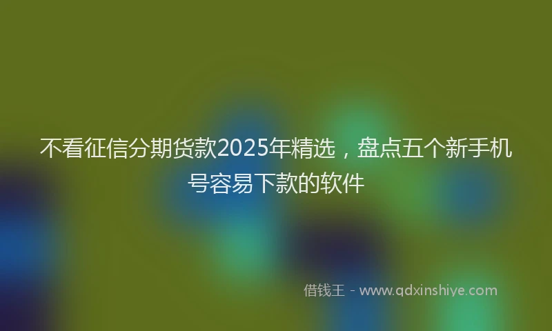 不看征信分期货款2025年精选，盘点五个新手机号容易下款的软件
