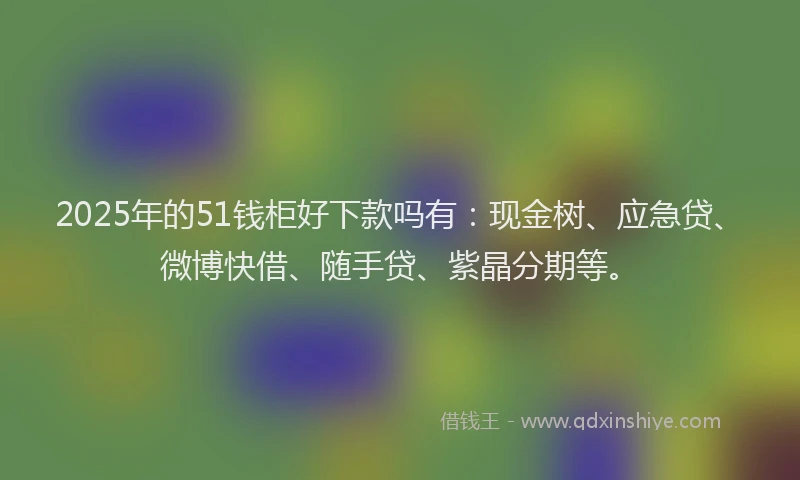 2025年的51钱柜好下款吗有：现金树、应急贷、微博快借、随手贷、紫晶分期等。