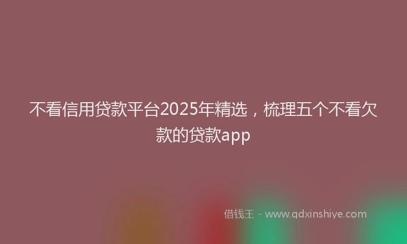 不看信用贷款平台2025年精选，梳理五个不看欠款的贷款app