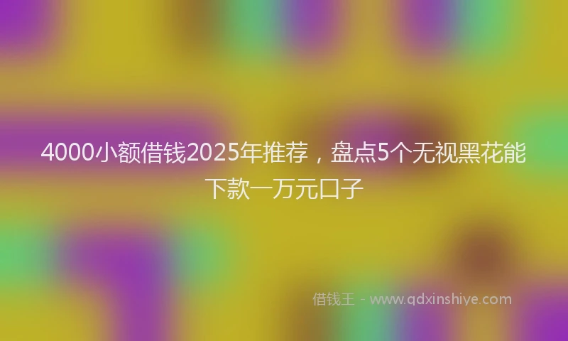 4000小额借钱2025年推荐，盘点5个无视黑花能下款一万元口子