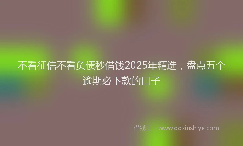 不看征信不看负债秒借钱2025年精选，盘点五个逾期必下款的口子