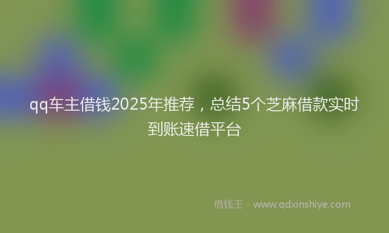 qq车主借钱2025年推荐，总结5个芝麻借款实时到账速借平台