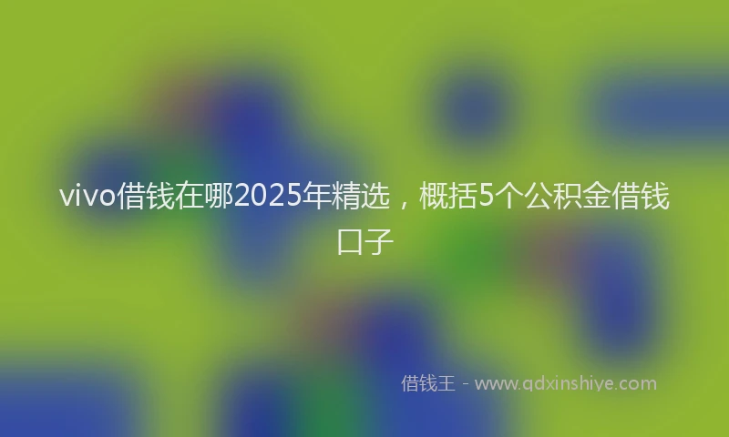 vivo借钱在哪2025年精选，概括5个公积金借钱口子