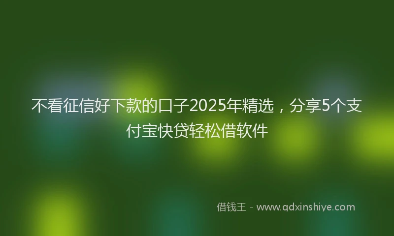 不看征信好下款的口子2025年精选，分享5个支付宝快贷轻松借软件