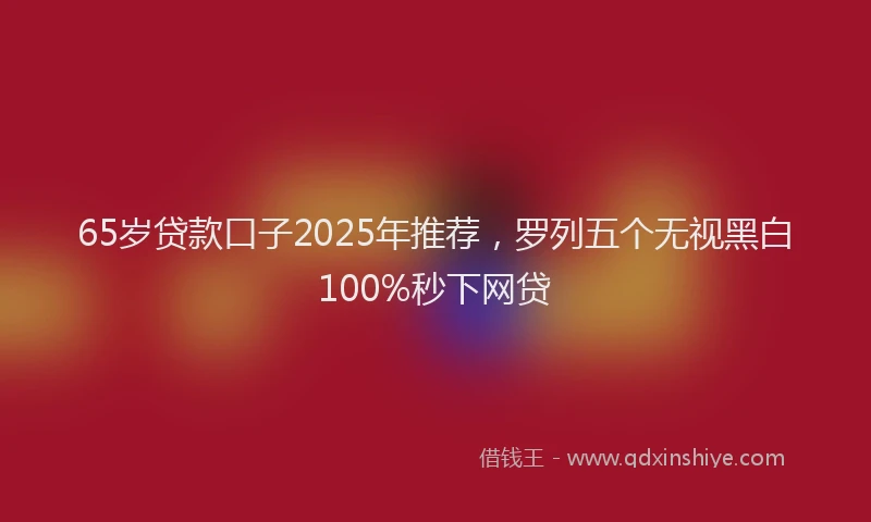 65岁贷款口子2025年推荐，罗列五个无视黑白100%秒下网贷