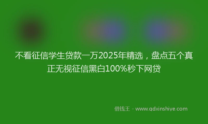 不看征信学生贷款一万2025年精选，盘点五个真正无视征信黑白100%秒下网贷