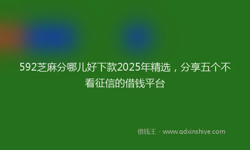 592芝麻分哪儿好下款2025年精选，分享五个不看征信的借钱平台