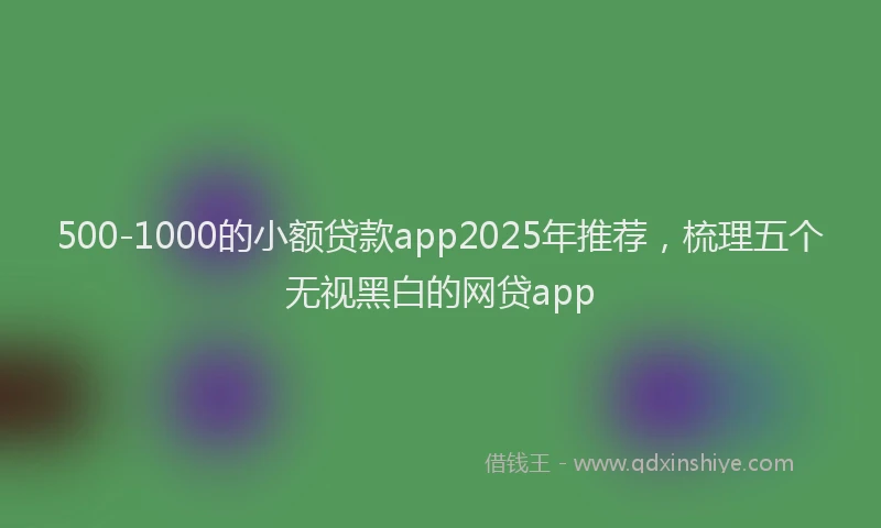 500-1000的小额贷款app2025年推荐，梳理五个无视黑白的网贷app