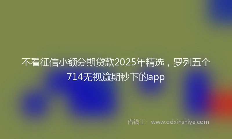 不看征信小额分期贷款2025年精选，罗列五个714无视逾期秒下的app