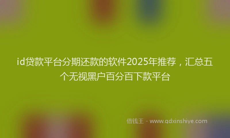 id贷款平台分期还款的软件2025年推荐，汇总五个无视黑户百分百下款平台