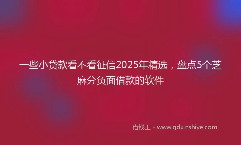一些小贷款看不看征信2025年精选，盘点5个芝麻分负面借款的软件