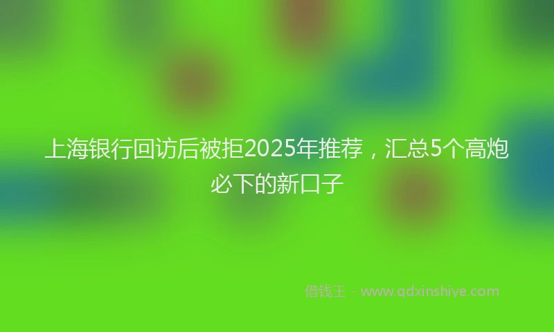 上海银行回访后被拒2025年推荐，汇总5个高炮必下的新口子