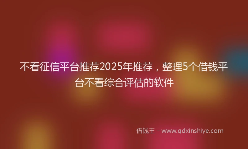 不看征信平台推荐2025年推荐，整理5个借钱平台不看综合评估的软件
