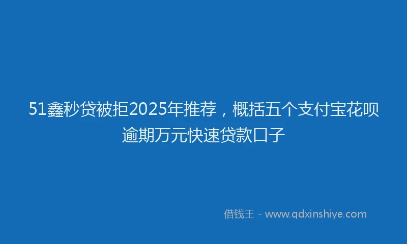 51鑫秒贷被拒2025年推荐，概括五个支付宝花呗逾期万元快速贷款口子