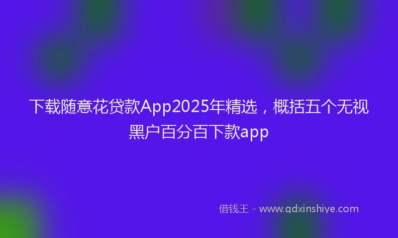 下载随意花贷款App2025年精选，概括五个无视黑户百分百下款app
