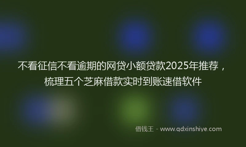 不看征信不看逾期的网贷小额贷款2025年推荐，梳理五个芝麻借款实时到账速借软件