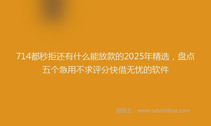 714都秒拒还有什么能放款的2025年精选，盘点五个急用不求评分快借无忧的软件