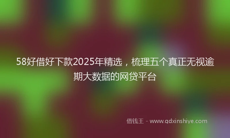 58好借好下款2025年精选，梳理五个真正无视逾期大数据的网贷平台