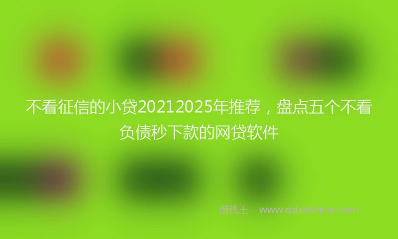 不看征信的小贷20212025年推荐，盘点五个不看负债秒下款的网贷软件