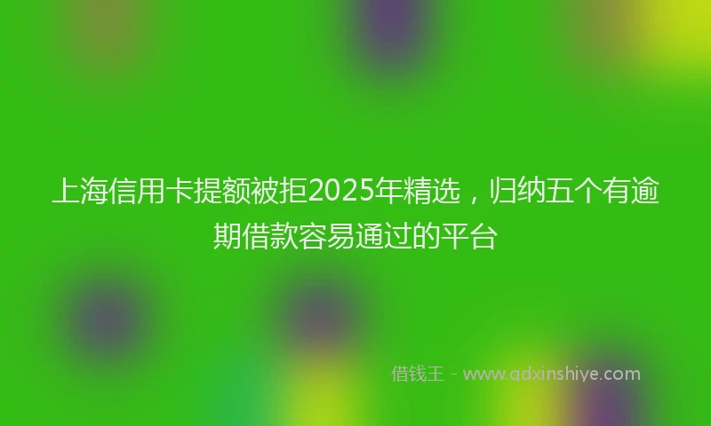 上海信用卡提额被拒2025年精选，归纳五个有逾期借款容易通过的平台