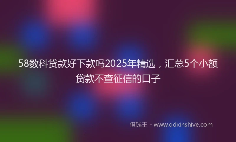 58数科贷款好下款吗2025年精选，汇总5个小额贷款不查征信的口子