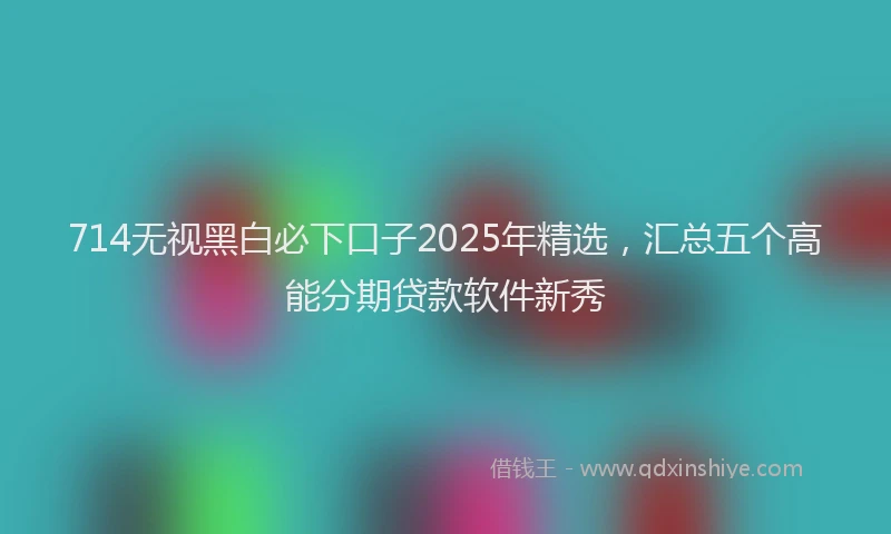 714无视黑白必下口子2025年精选，汇总五个高能分期贷款软件新秀