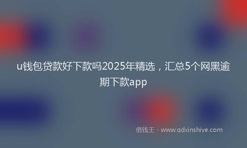u钱包贷款好下款吗2025年精选，汇总5个网黑逾期下款app