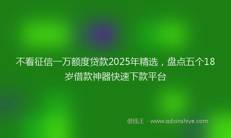 不看征信一万额度贷款2025年精选，盘点五个18岁借款神器快速下款平台